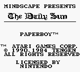 Paperboy (USA, Europe) Title Screen